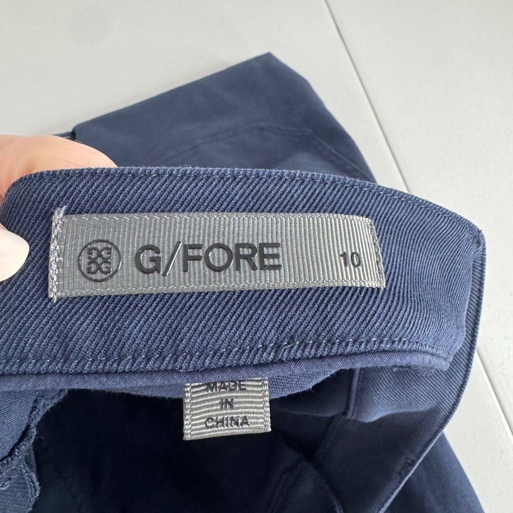 G/FORE Cotton Twill High Rise Straight Tapered Trouser Womens 10 Blue Golf Pant - Picture 7 of 12